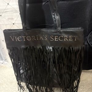 Victoria's Secret Black Tote with Fringe